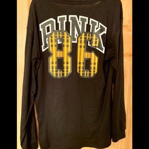 PINK LACE UP LONG SLEEVED SHIRT NWOT